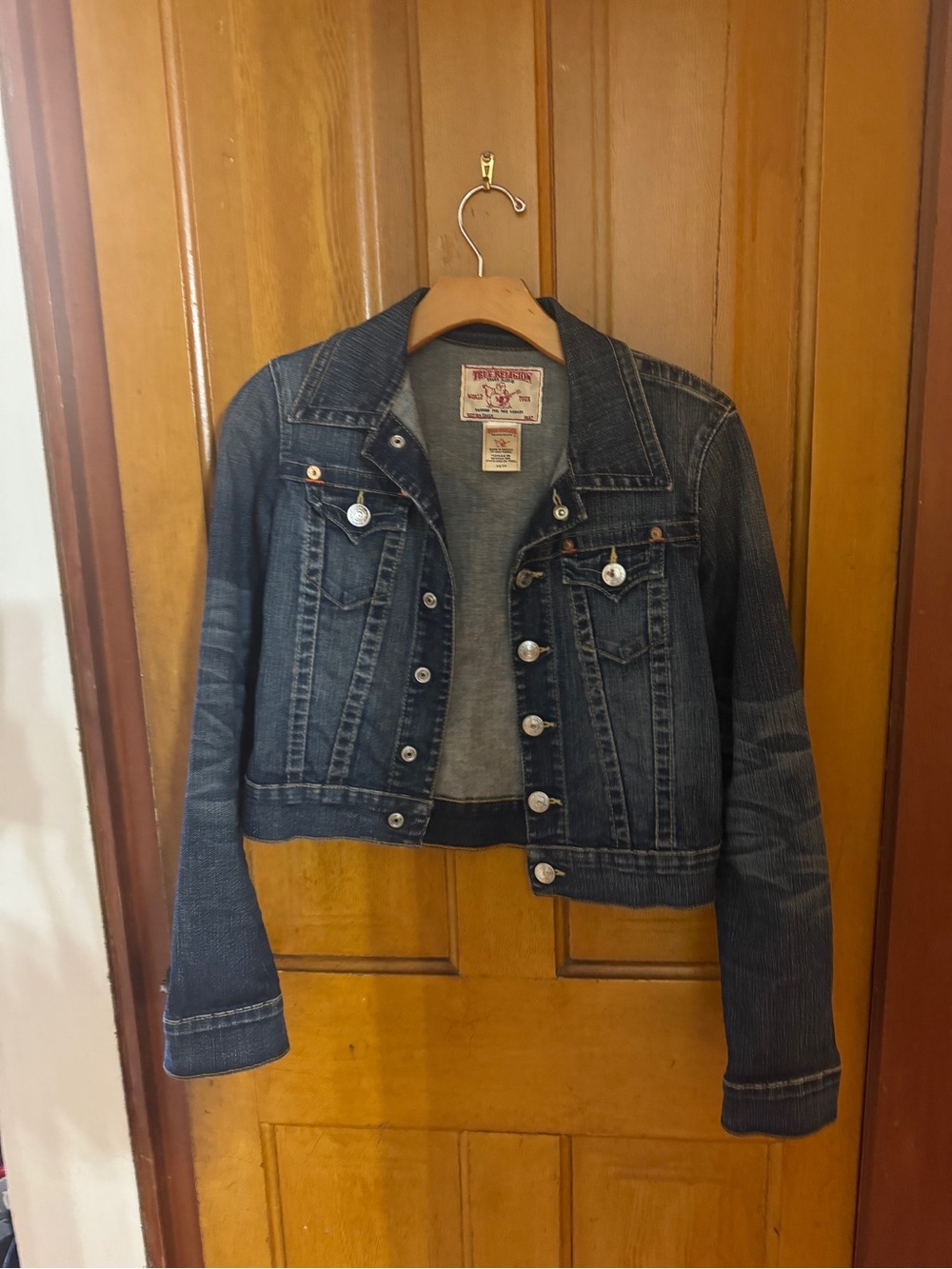 True Religion Dark Blue Cropped Denim Jacket